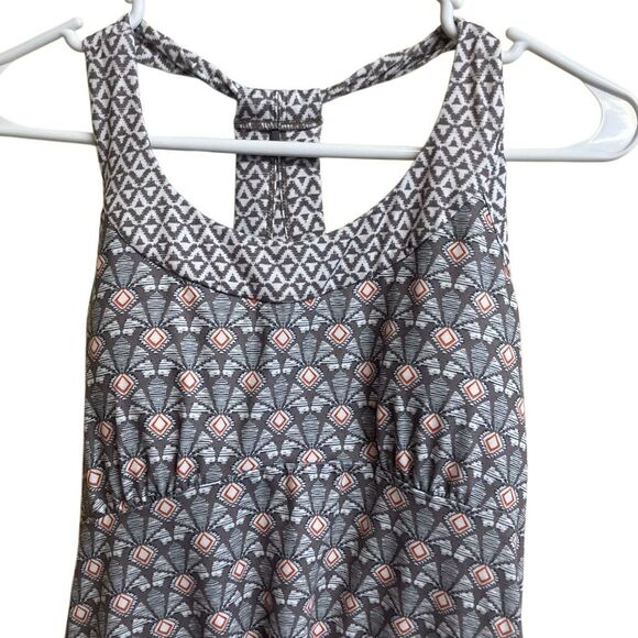 617. Prana geometic patterned athletic midi dress padded bra size small - Picture 2 of 6